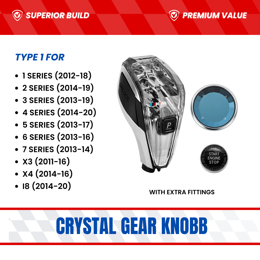 BMW Crystal Gear Knob with iDrive Controller Start-Stop Button | Carteil