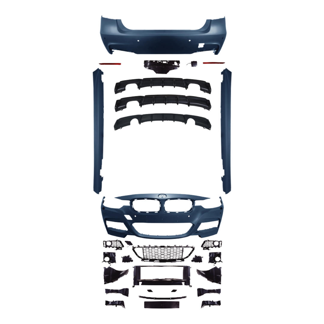 2012-2018 BMW 3 Series F30 M Sport Body Kit Glossy Black | Carteil