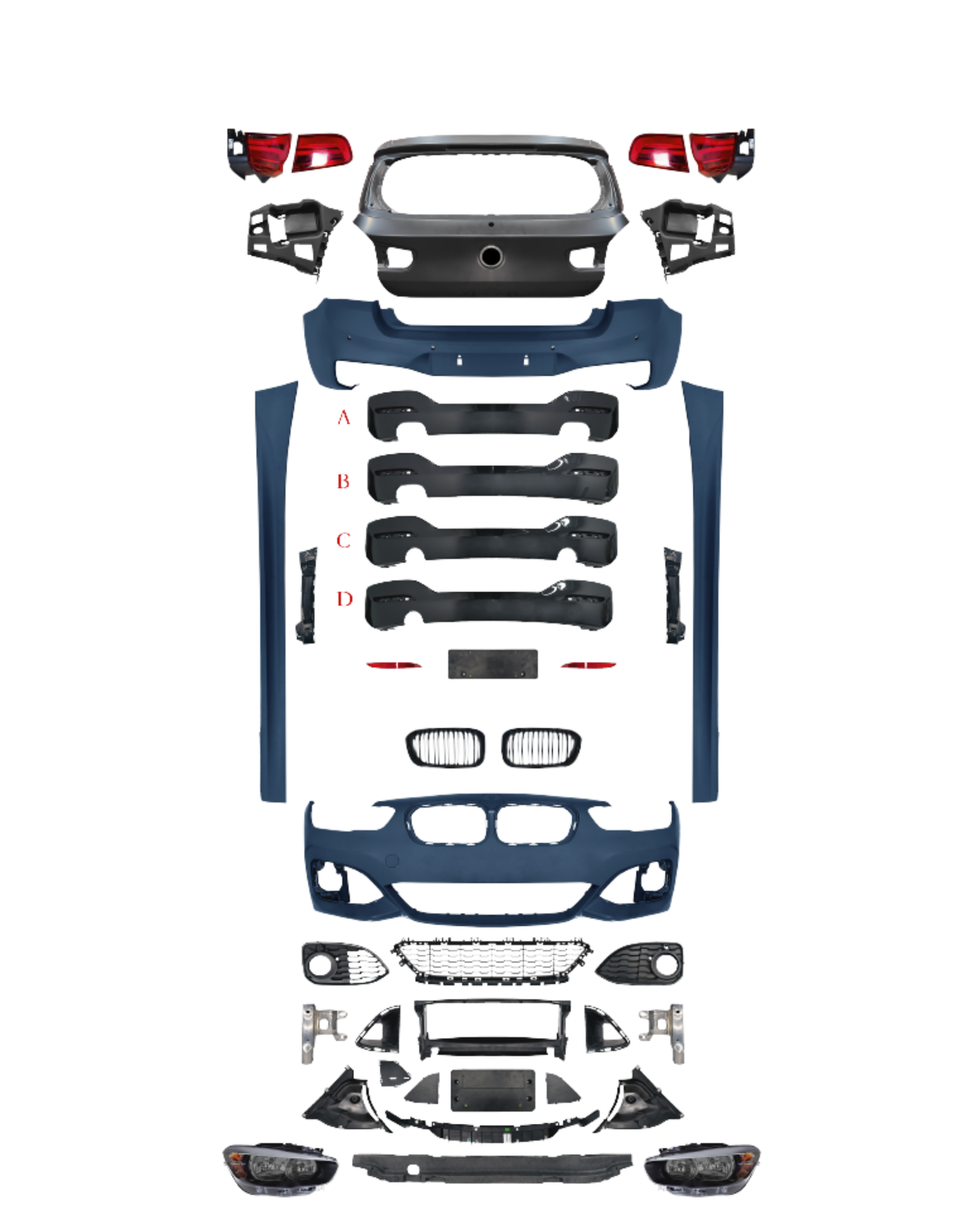 BMW F20 1-Series Pre-Facelift to LCI Full Body Kit (2012-2014 to 2018 Look)