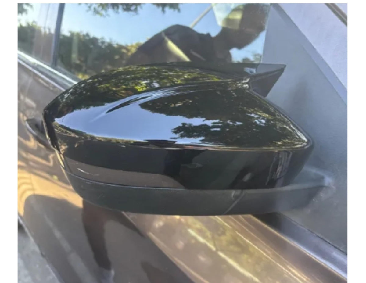 Tata Side Mirror Cover Cap Set | Nexon (2016+) | Tiago (2014+/2017+) | Zest (2021+) | Gloss Black ABS | Bolt-On