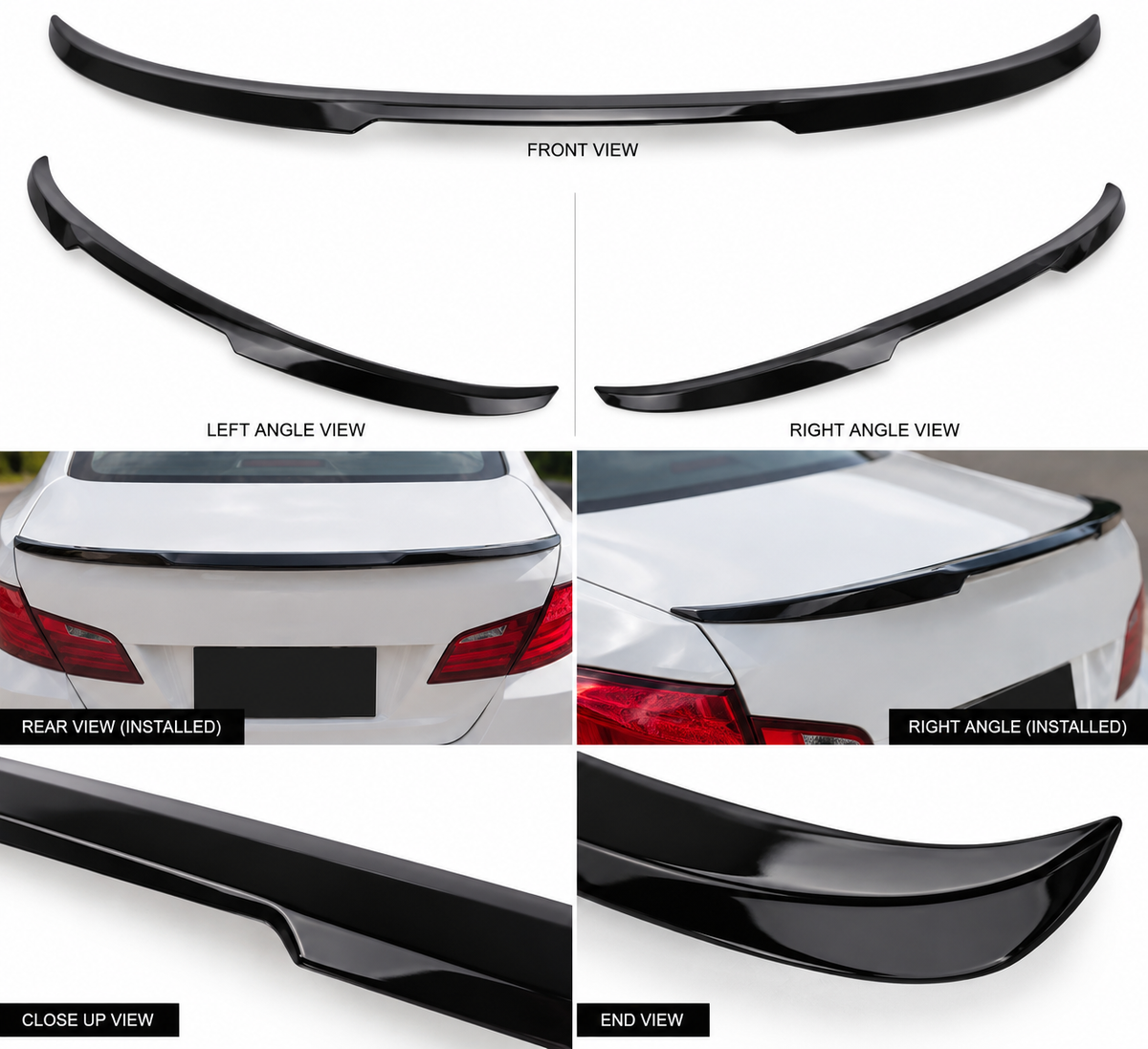 2010-2017 BMW 5 Series F10 M4 Style Spoiler Glossy Black | Carteil