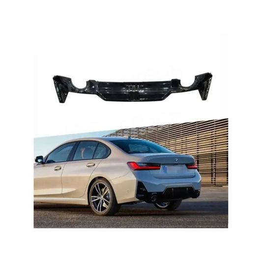 2023+ BMW 3 Series G20 Style 2 M Sport Car Rear Lip Diffuser(With Lamp)(Left and Right Single Exahust Tipes)