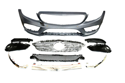 2015-18 Mercedes Benz C-Class AMG Line Body Kit Glossy Black | Carteil