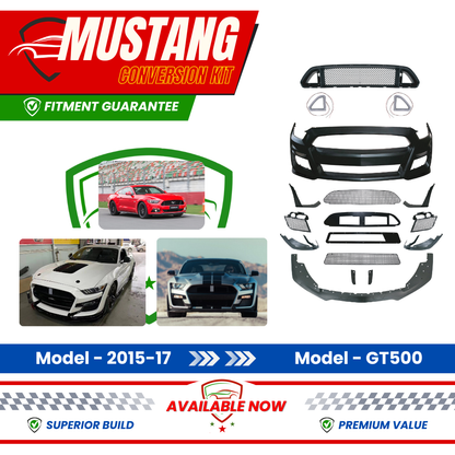 2015-2017 Ford Mustang Shelby GT500 Style Body Kit Glossy Black | Carteil