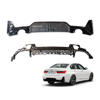 2023+ BMW 3 Series G20 M Sport Rear Lip Diffuser Glossy Black | Carteil