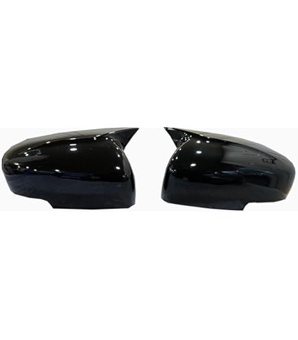 Tata Side Mirror Cover Cap Set | Nexon (2016+) | Tiago (2014+/2017+) | Zest (2021+) | Gloss Black ABS | Bolt-On