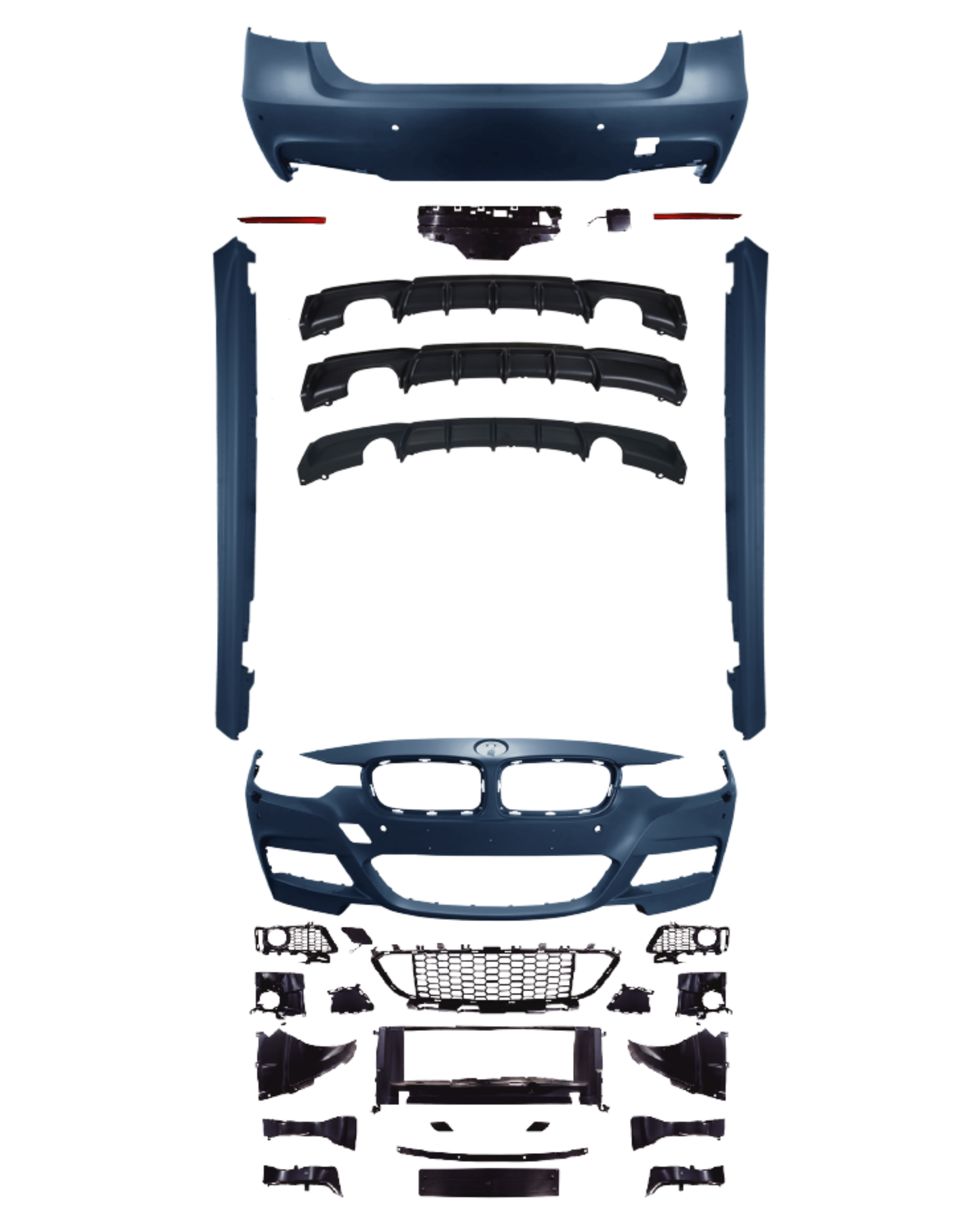 BMW F30 3-Series M-Tech Full Body Kit Glossy Black | Carteil