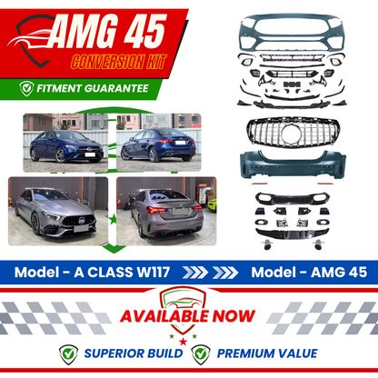 2018+ Mercedes A-Class W177 AMG 45 Body Kit Glossy Black | Carteil