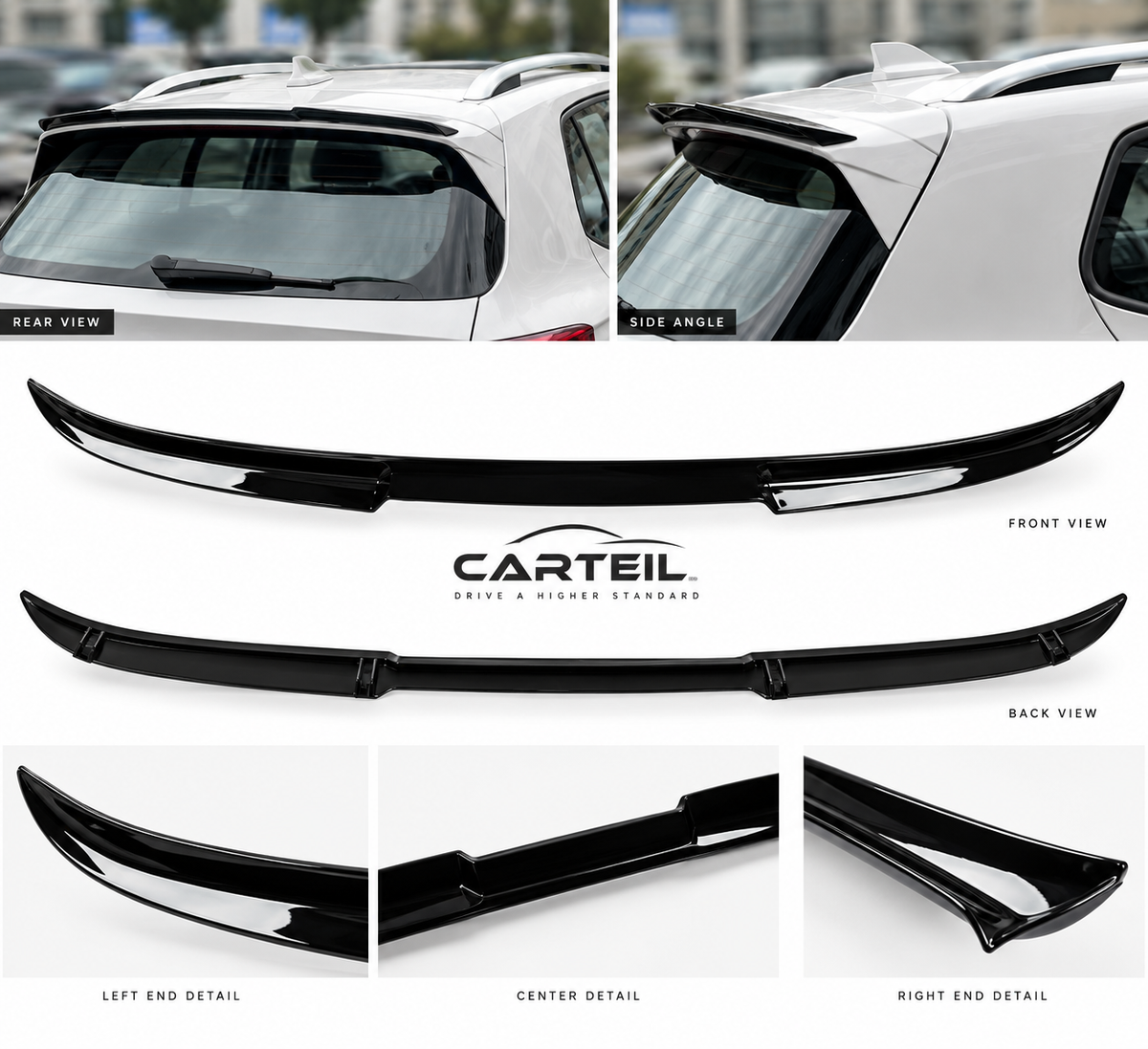 Volkswagen Taigun (2018+) Rear Spoiler | Gloss Black ABS | Adhesive