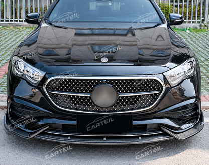 Mercedes-Benz E-Class W214 Front Lip (2024+) | Gloss Black ABS | Adhesive Installation