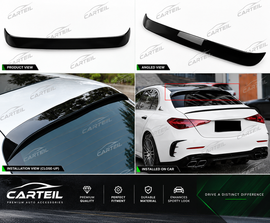 Mercedes-Benz C-Class W206 Roof Wings (2022+) | Gloss Black ABS | Adhesive Installation