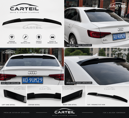 Audi A4 B9 RS Style Roof Spoiler(2019) | Gloss Black ABS | Adhesive Installation