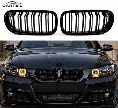 BMW 3-Series E90 Front Grille (2009-2012)| Gloss Black ABS | Adhesive