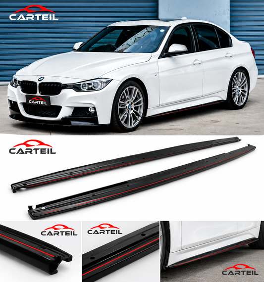 BMW 3-Series F30/F35 M Performance Style Side Skirts (2012-2018) | Gloss Black ABS | Bolt on