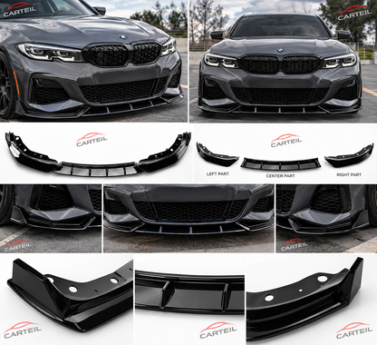 BMW 3-Series G20 M Sport M Performance Front Lip (2020-2022)| Gloss Black ABS | Adhesive