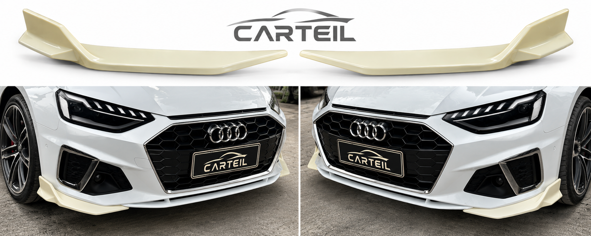 Audi A4 S-Line B9 Front Wrap Angle (2020-2025)| Gloss Black ABS | Adhesive
