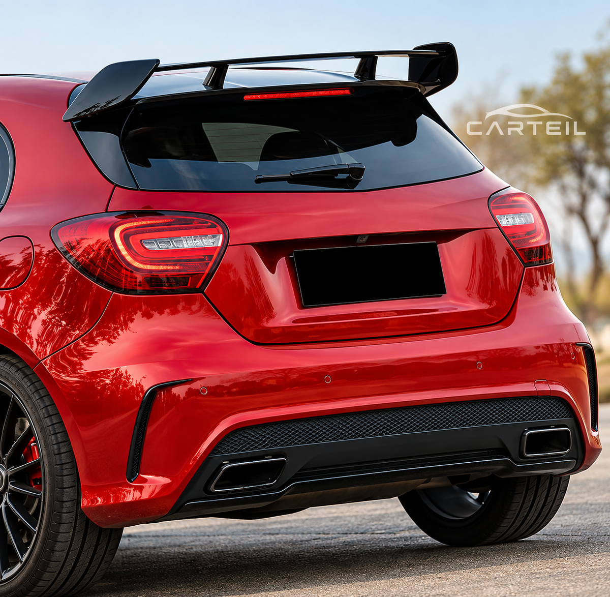Mercedes-Benz A-Class W176 Roof Wing (2013-2018) | Gloss Black ABS | Adhesive