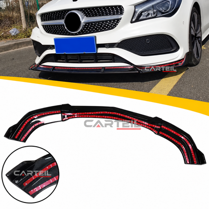 Mercedes-Benz CLA W117 Front Lip (2016-2019)| Gloss Black ABS | Adhesive Installation