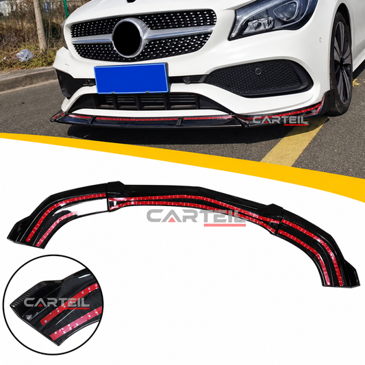 Mercedes-Benz CLA W117 Front Lip (2016-2019)| Gloss Black ABS | Adhesive Installation