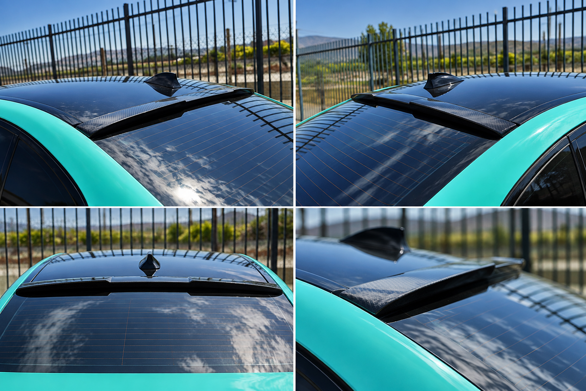 BMW 5 Series F10 M4 Style (2010-2016) Roof Spoiler | Carbon Fiber Look ABS | Adhesive