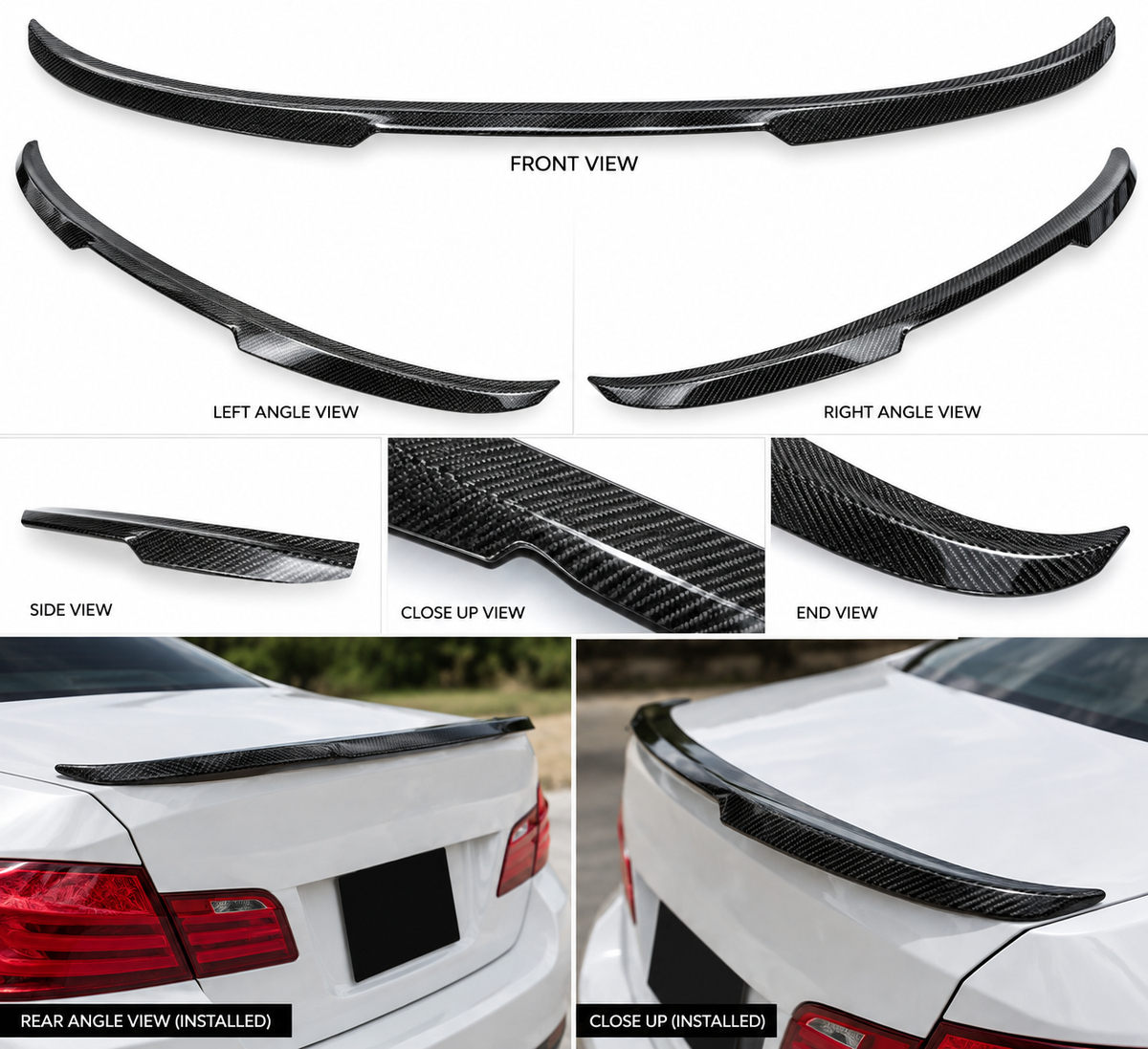 BMW 5 Series F10 M4 Style (2010-2016) Rear Spoiler | Carbon Fiber Look ABS | Adhesive