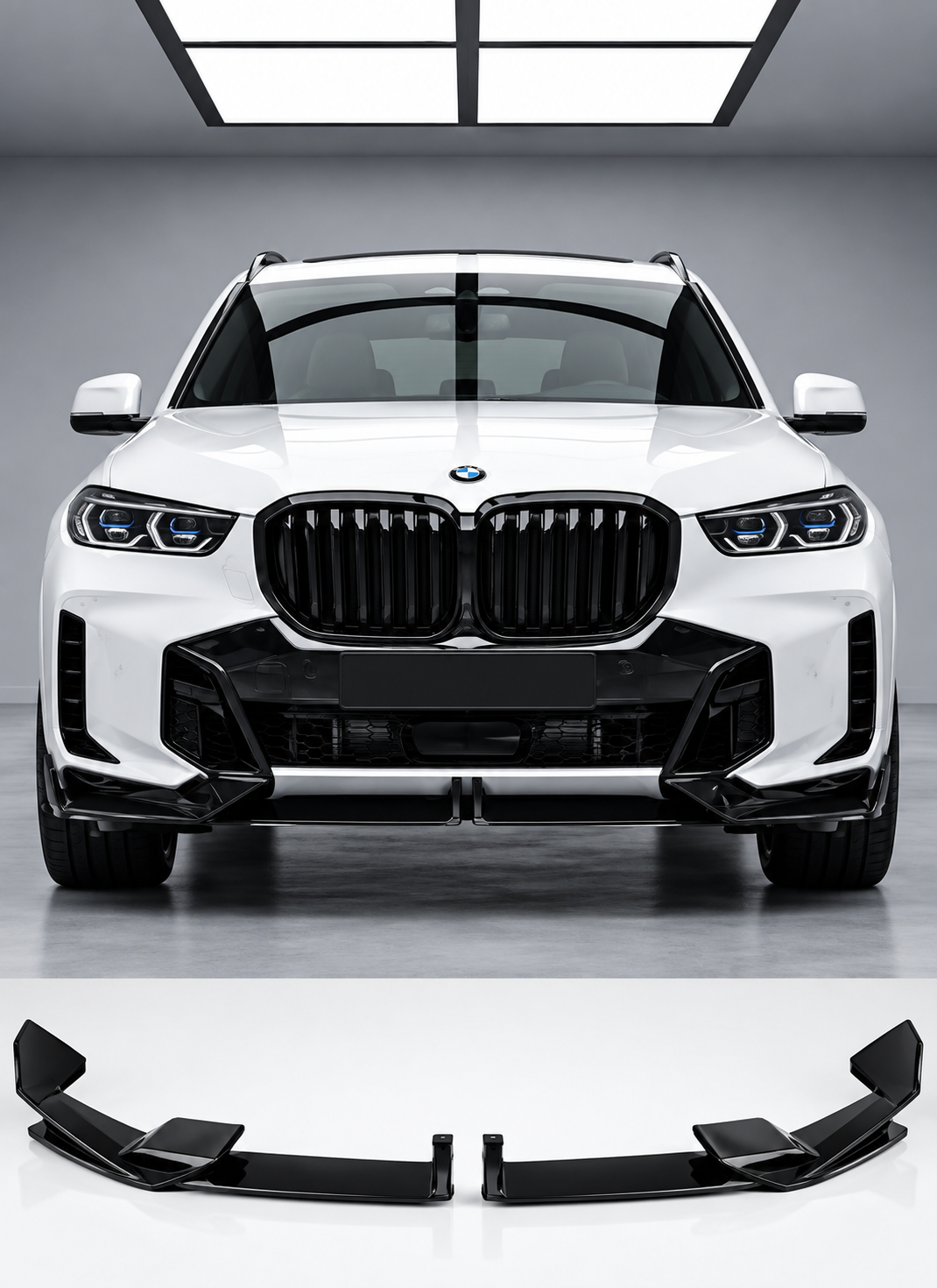 BMW X5 G05 LCI M Performance Style (2023+) Front Lip| Gloss Black ABS |Adhesive