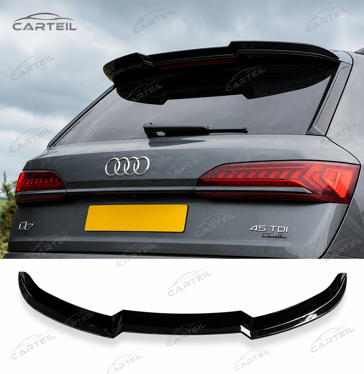 Audi Q7 S-Line Roof Spoiler | Gloss Black ABS | Adhesive Installation