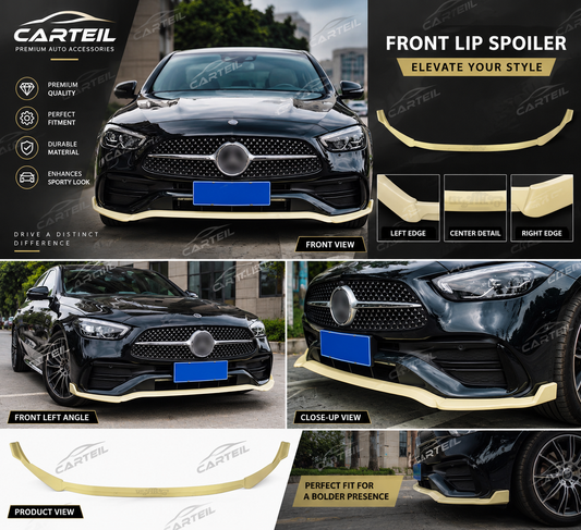 Mercedes-Benz  W206 Brabus Style Front Lip (2022+)| Gloss Black ABS | Adhesive Installation