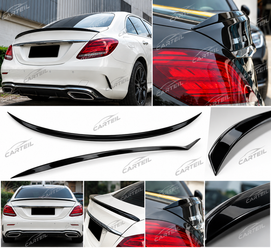 Mercedes-Benz C-Class W205 C63 Rear Spoiler (2014-2019) | Gloss Black ABS | Adhesive Installation
