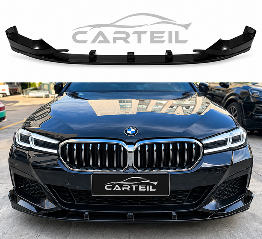 BMW 5 Series G30/G31 M Sport MP Style (2021+) Front Lip | Two-Piece | Gloss Black ABS | Adhesive