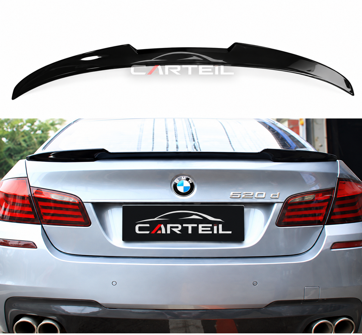 2010-2017 BMW 5 Series F10 M4 Style Spoiler Glossy Black | Carteil