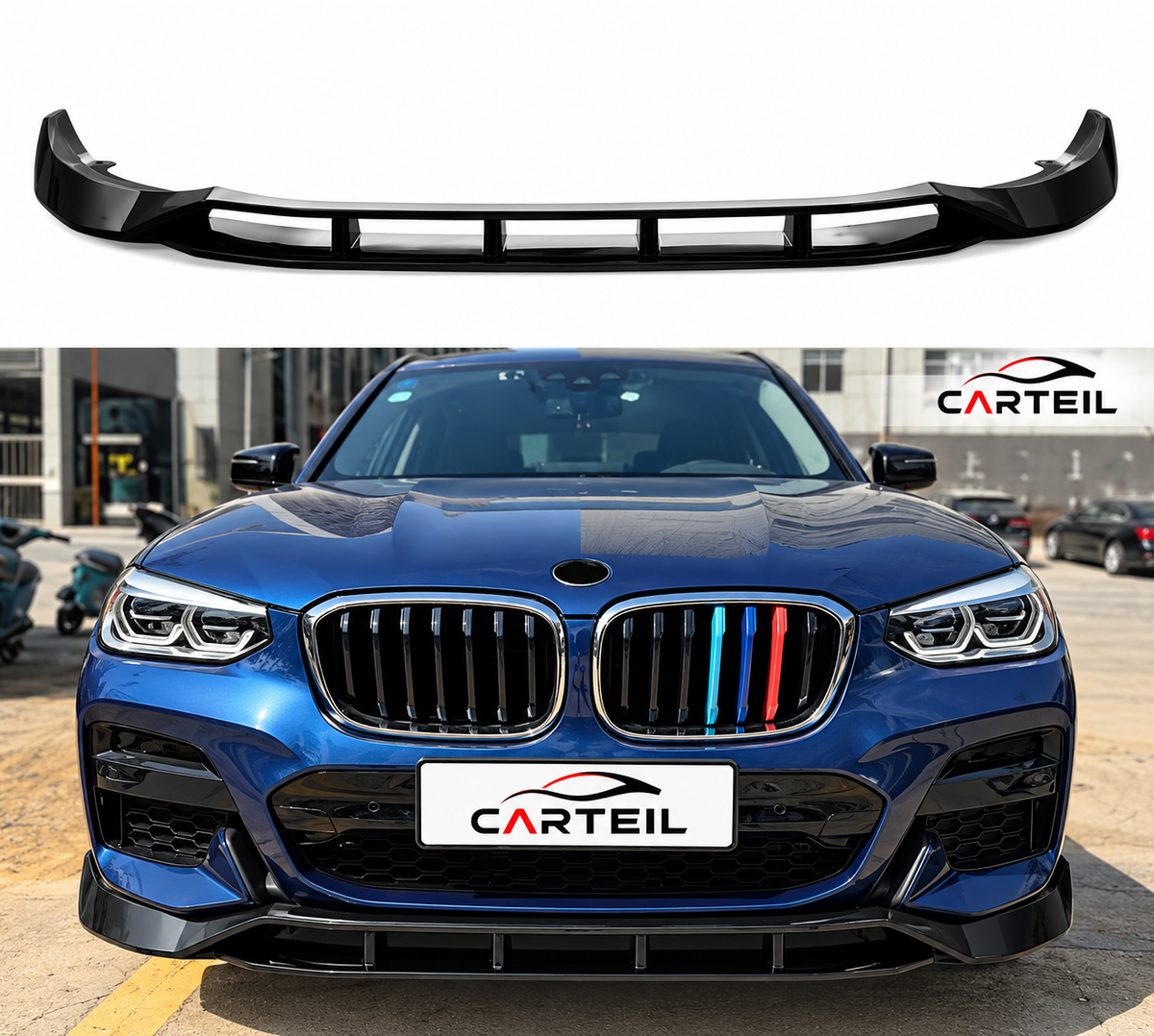 BMW X3 G01 (2018-2021) Front Lip Splitter | Four-Piece | Gloss Black ABS | Adhesive
