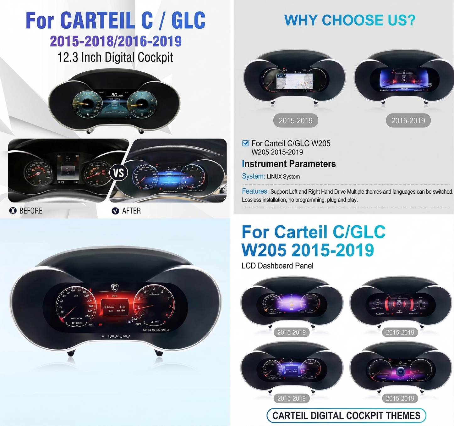 2015-2019 Mercedes W205 C-Class Digital Odometer | Carteil