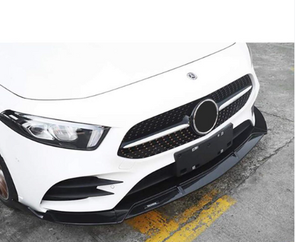 Mercedes-Benz A-Class W177 A180 / A200 Front Lip (2024+) | Gloss Black ABS | Adhesive