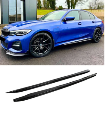BMW 3 Series G20 M Performance Side Skirts Glossy Black (2018-2025) | Carteil