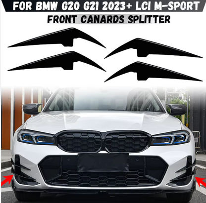 BMW 3 Series G20 G28 LCI Front Bumper Wind Knife Glossy Black | Carteil