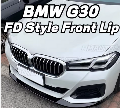 BMW 5 Series G30 FD Style Front Lip Splitter Glossy Black (2021+) | Carteil