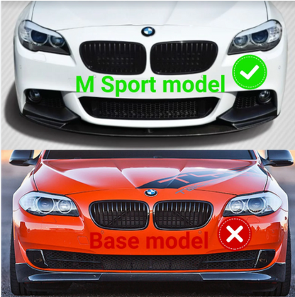 BMW 5 Series F10 M Performance Style Front Lip Splitter Glossy Black | Carteil
