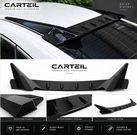 Honda 10th Generation Civic Type R Style (2016-2020) Roof Wing | Gloss Black ABS | Adhesive