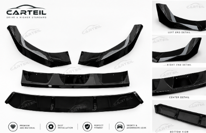 Audi Q7 S-Line Front Lip (2020+) | Gloss Black ABS | Adhesive Installation
