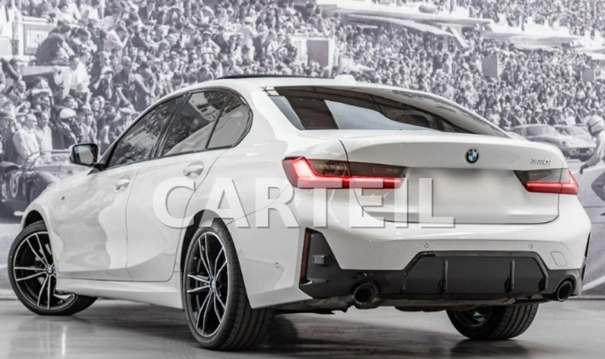 BMW 3 Series G20 M Sport (2023+) Rear Blade Diffuser & Rear Side Splitter | Gloss Black ABS | Adhesive