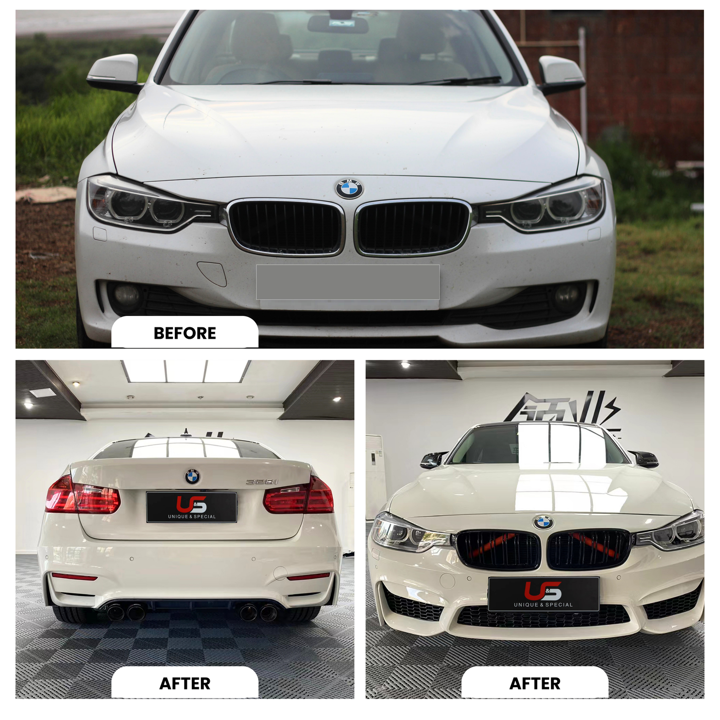 2012-2018 BMW 3-Series F30 M4 Style Body Kit Glossy Black | Carteil