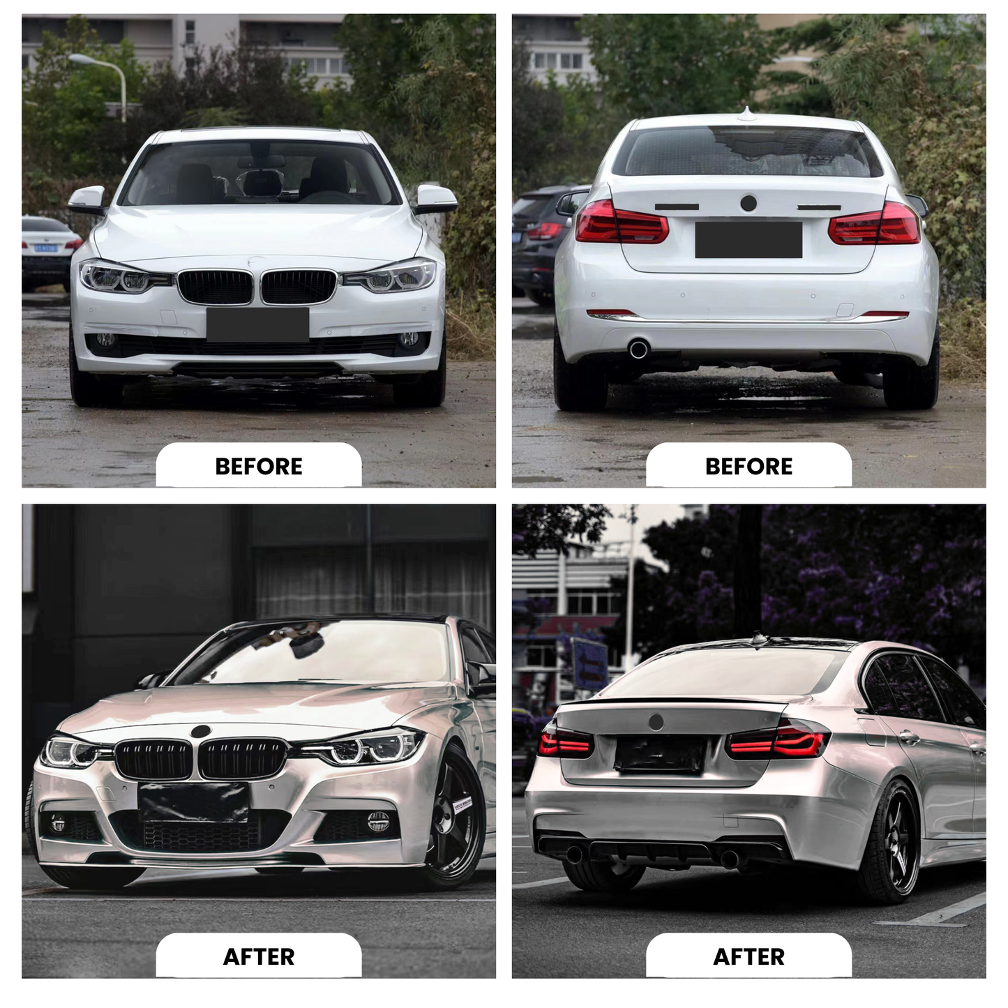 BMW F30 3-Series M-Tech Full Body Kit Glossy Black | Carteil