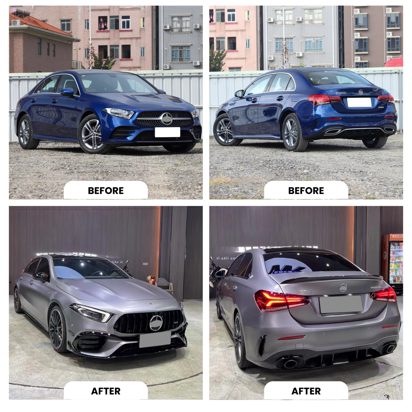 2019-2025 Mercedes-Benz A-Class W177 AMG 45 Body Kit Glossy Black | Carteil