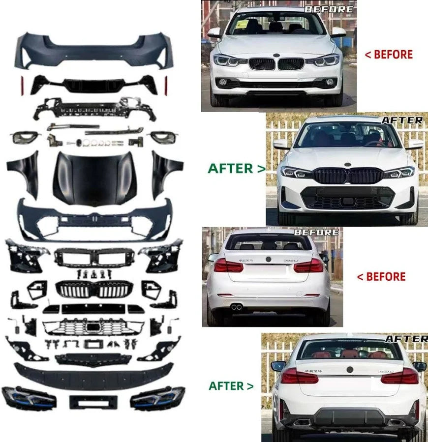 2013-2019 BMW 3 Series F30 G20 Conversion Body Kit Glossy Black | Carteil