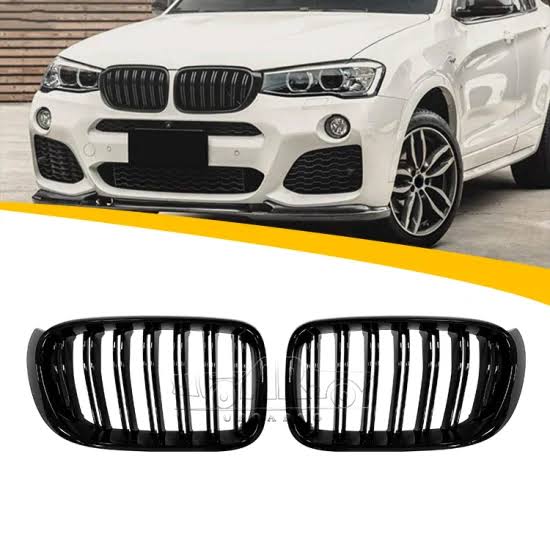 BMW X3 F25 (2014-2017) Front Grill (No Logo) |  Gloss Black ABS | Adhesive