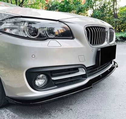 BMW 5 Series F10 SE LCI (2014-2017) Front Lip | Splitter | Gloss Black ABS | Fits only Original Bumper | Adhesive