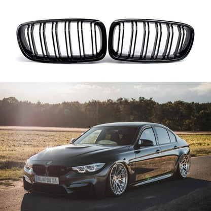 BMW 3 Series F30 (2012-2018) Front Grille | Two-Piece | Gloss Black ABS | Adhesive
